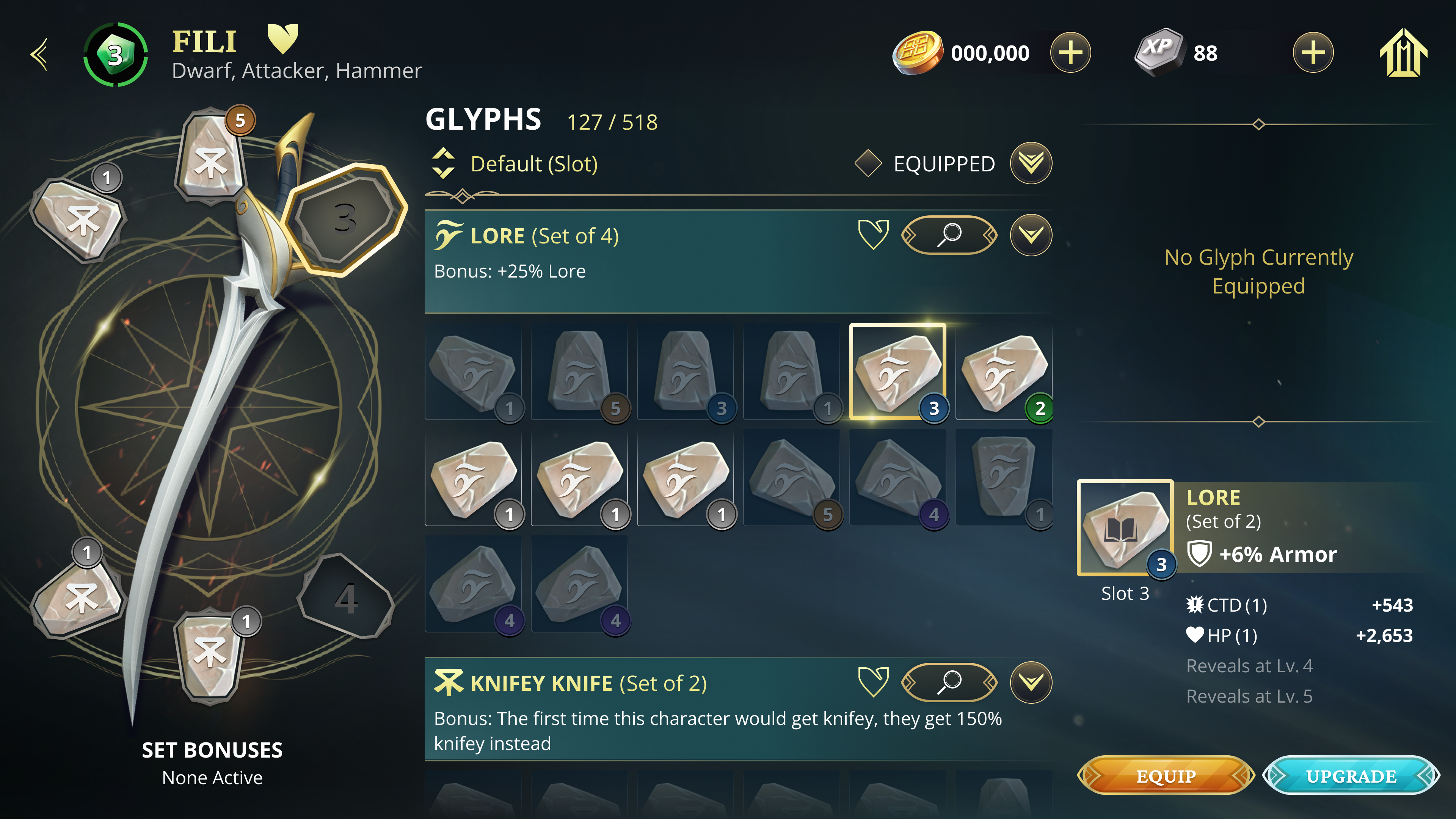 Corresponding slot selected