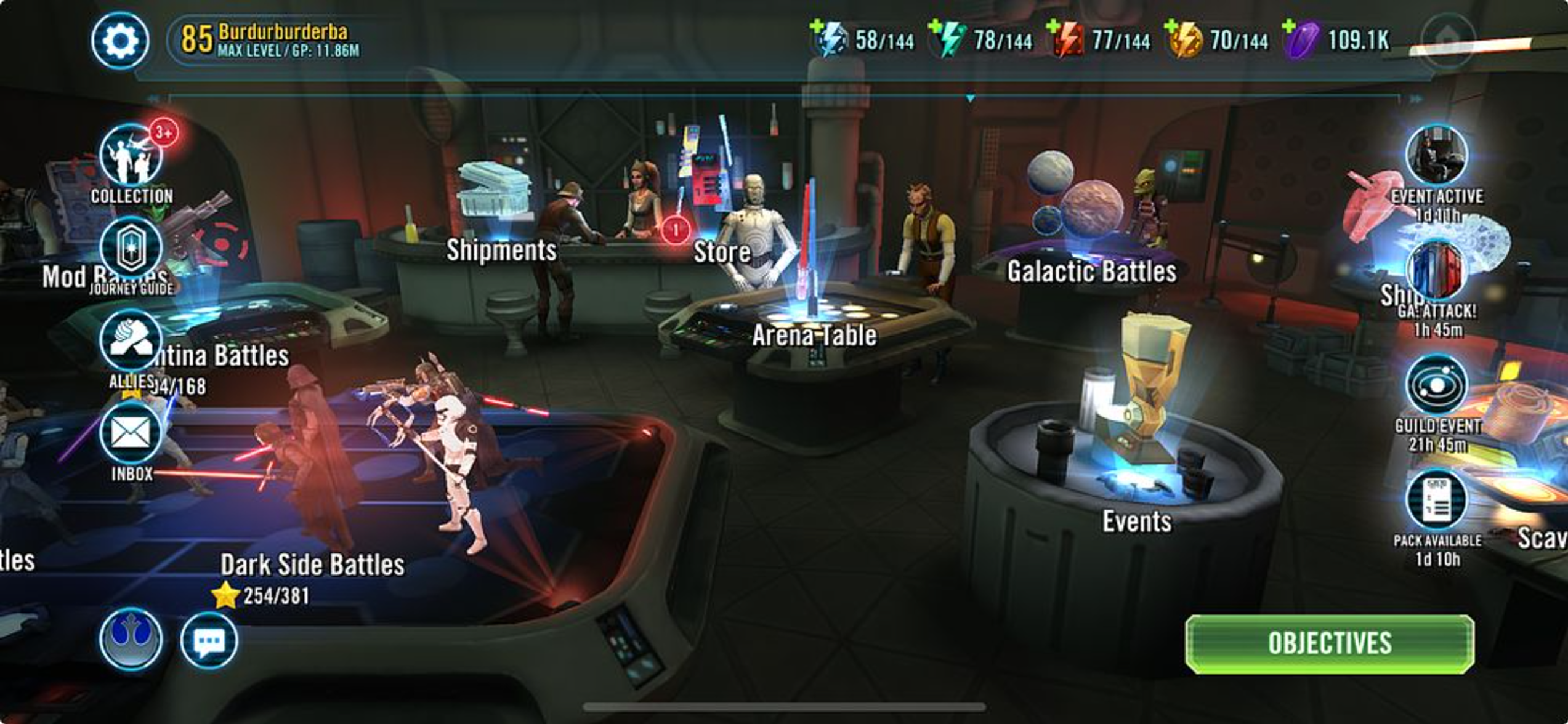 Old Objectives button