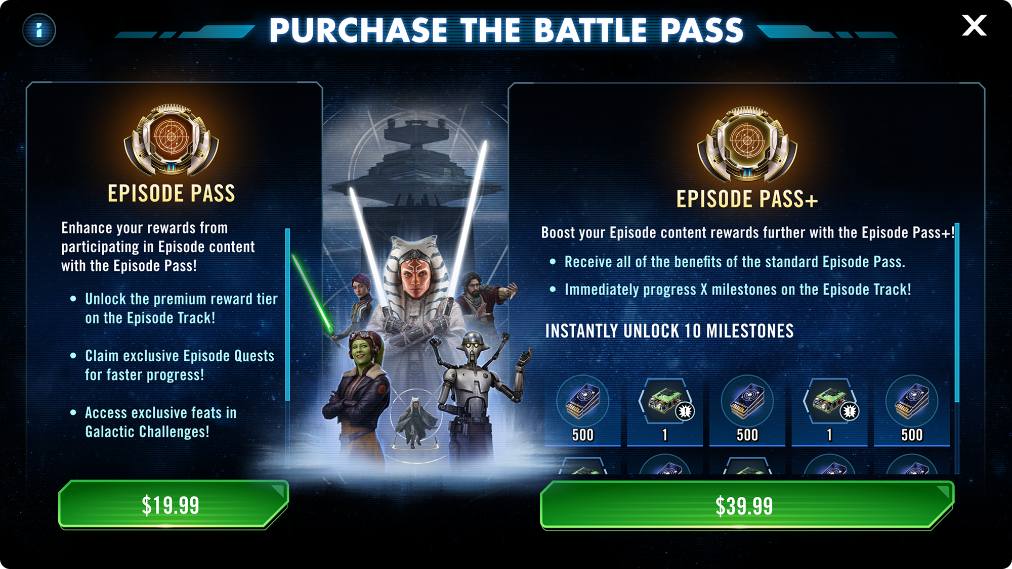 Episode Pass purchase screen