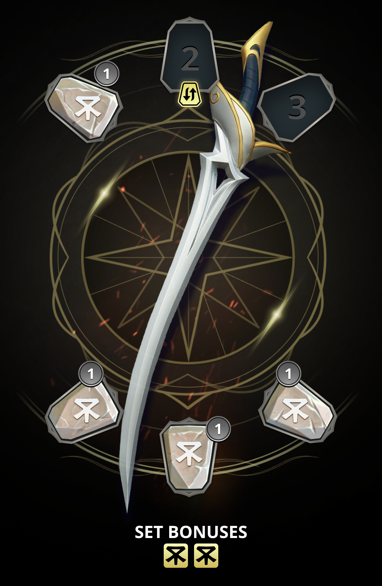 Old screen layout — hero with glyph slots